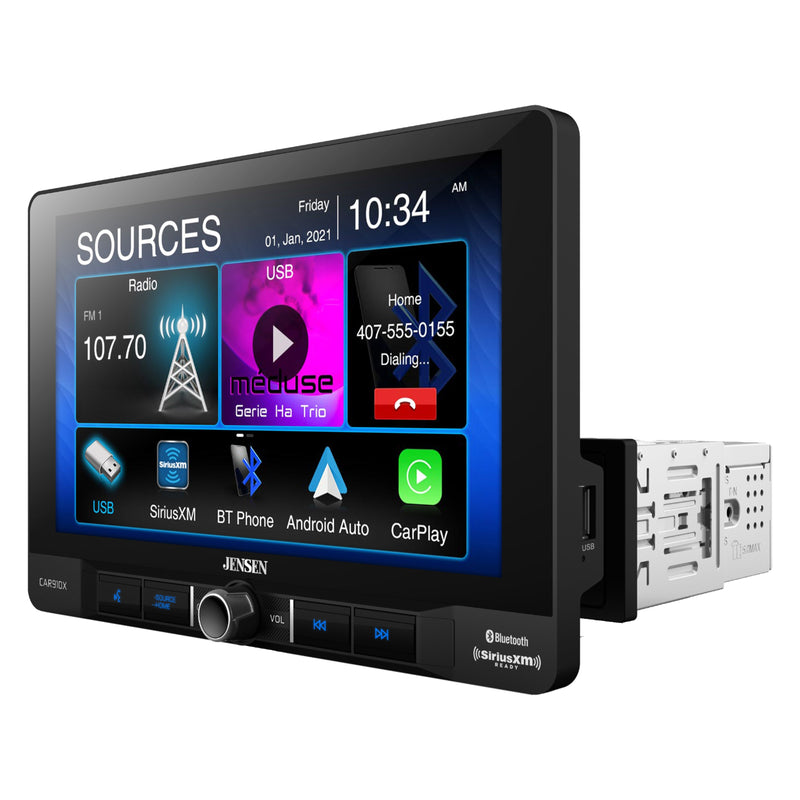 Jensen 9" Touchscreen Bluetooth 1 DIN Radio w/ Apple CarPlay & Android Auto