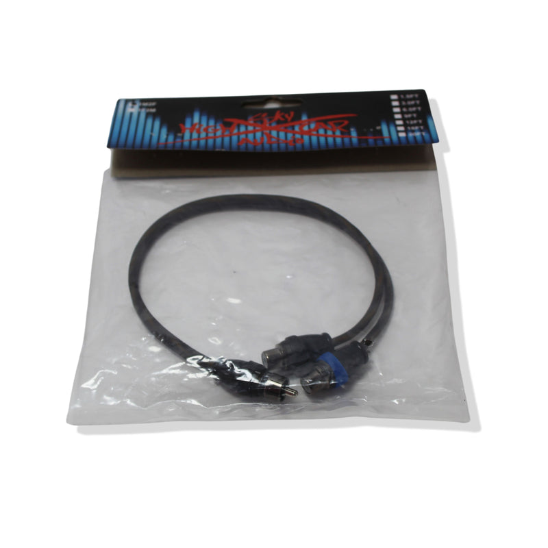 Sky High Car Audio Metal 1ft RCA Twisted Y Splitter OFC 1 Male 2 Female