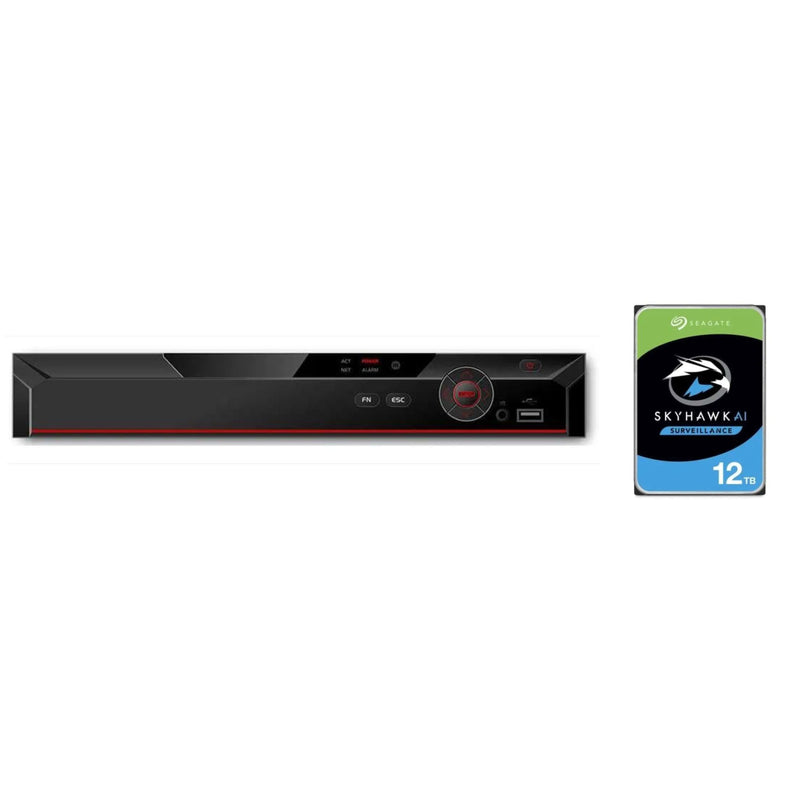 ENS Security Diamond 12Ch XVR for Home Security System 1xSATA Port + 12TB HDD