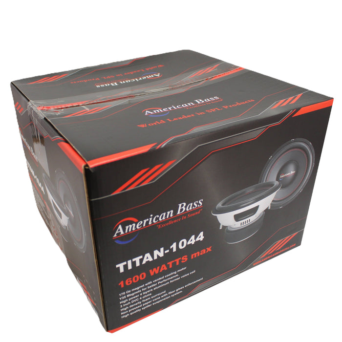 American Bass Titan 1044 10" 1600 Watts 3" Dual 4 Ohm Voice Coil Subwoofer