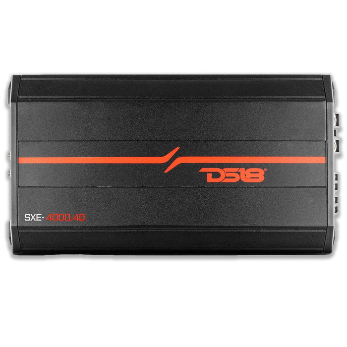 DS18 Car Audio Full Range 4 Channel 4000W Amplifier Class D Black SXE-4000.4D