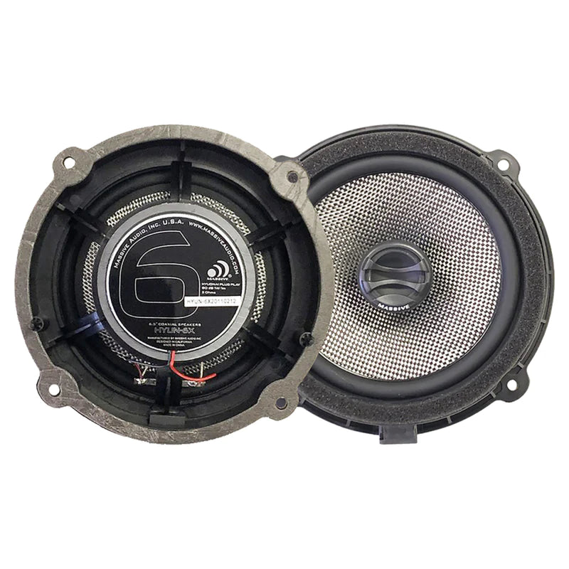 Hyundai Car Audio 6.5" OEM Drop-in, 80 Watts RMS Coaxial Speakers Kit