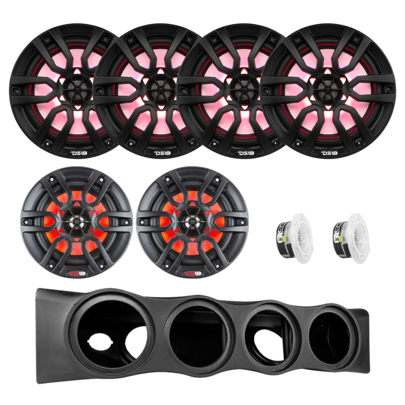 DS18 Speaker + Pro Tweeter Bundle for 6th Gen Bronco BRO-SBAR/BK Sound Bar Black