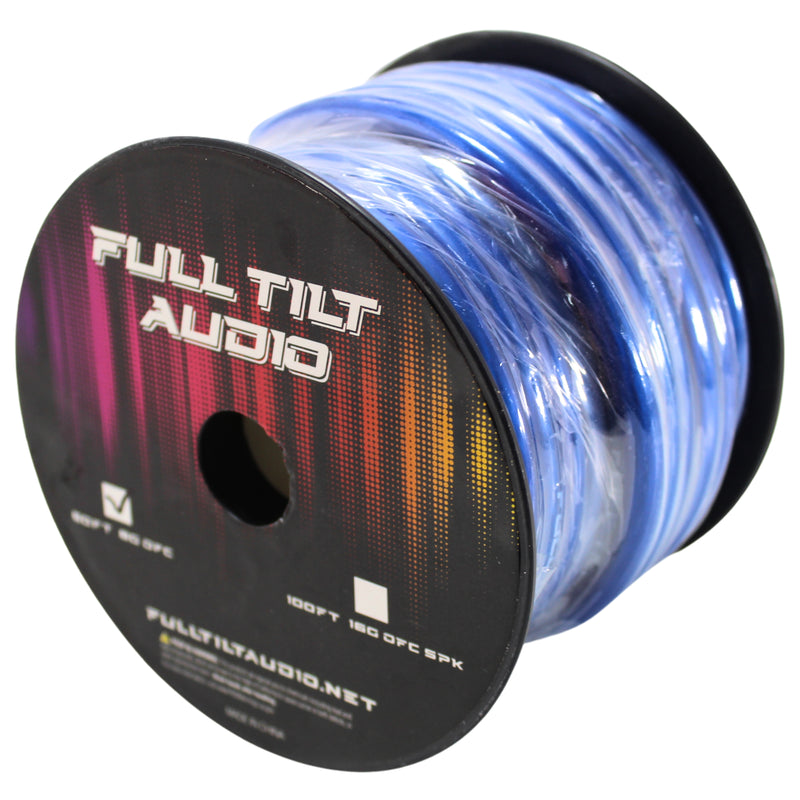 Full Tilt Audio 8 Gauge Tinned Oxygen Free Copper Power/Ground Wire Blue Lot