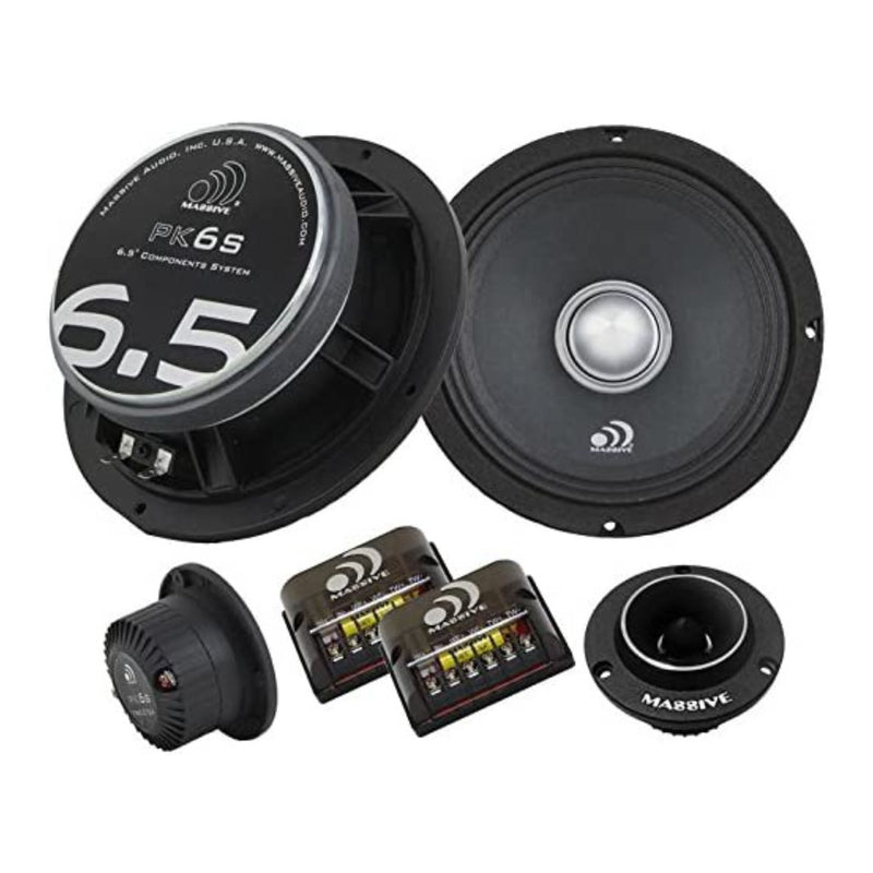 Massive Audio PK6S 500W Max 6.5" Shallow Mount Component Speaker System