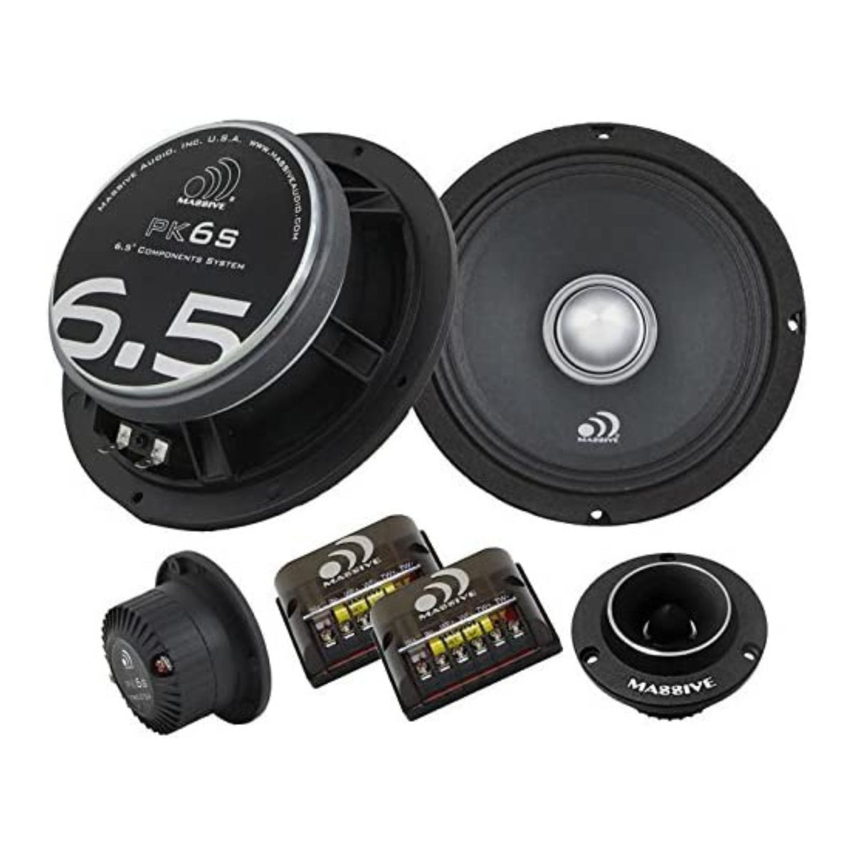 Massive Audio PK6S 500W Max 6.5" Shallow Mount Component Speaker Syste