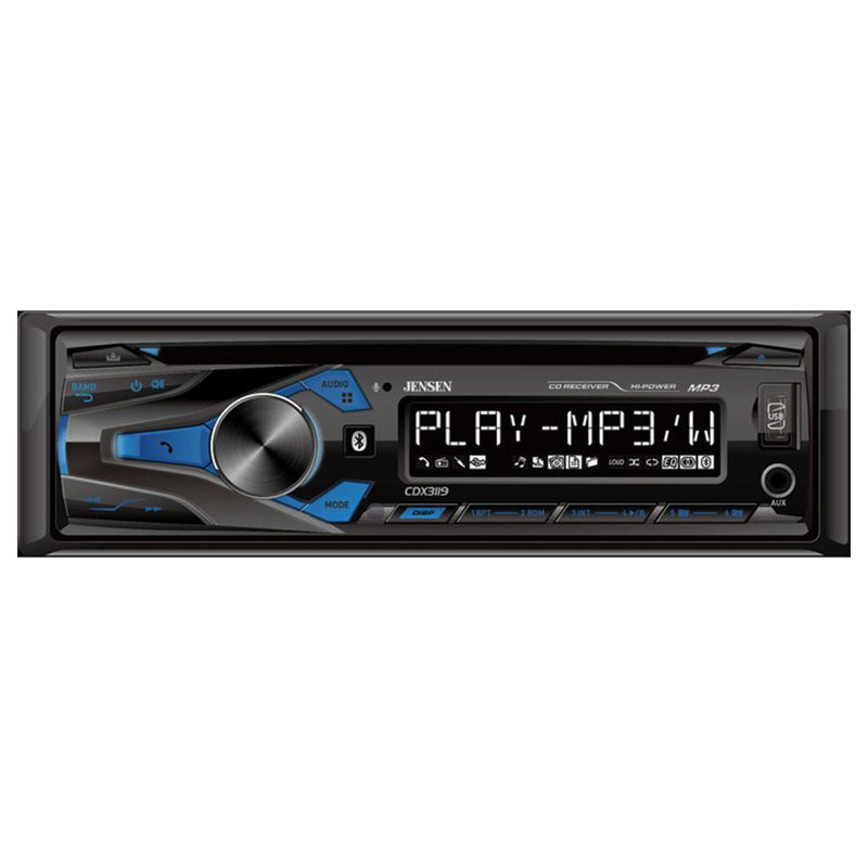 Jensen CDX3119 Single Din Bluetooth AM/FM MP3 USB/AUX CD Car Stereo