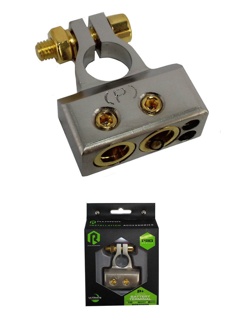 Pro Series Satin Nickel 1/0 or 4AWG to 8AWG Positive Battery Terminal R5BT048P