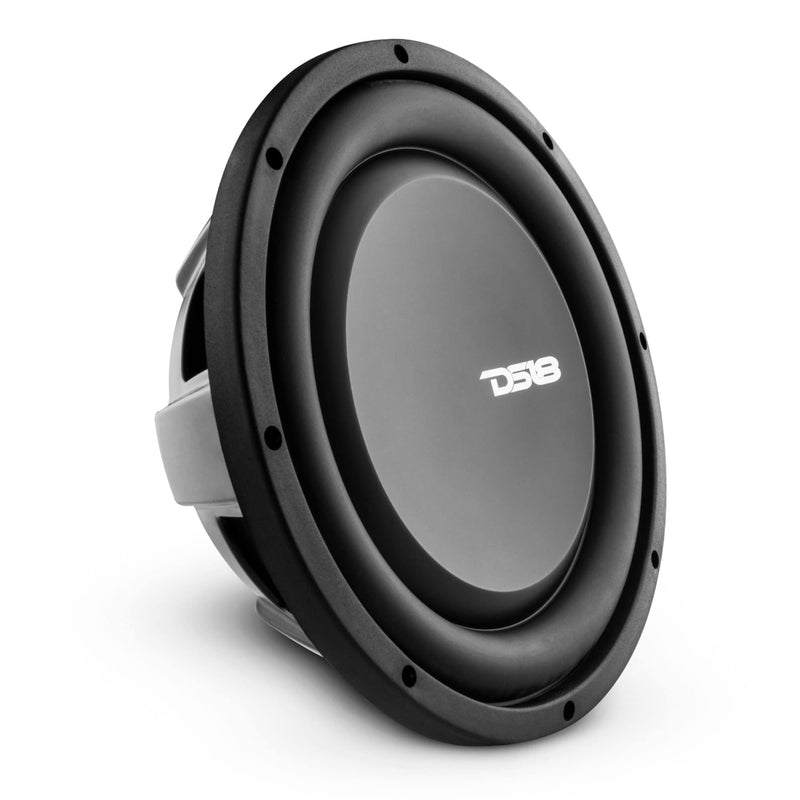 DS18 Black 10" Shallow Mount 1000W Peak 2 Ohm DVC Subwoofer PSW10.2D