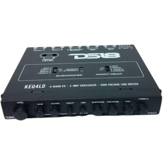 DS-KEQ4LD DS18 4 Band Graphic Equalizer Six Channel Line Driver Subwoofer Level