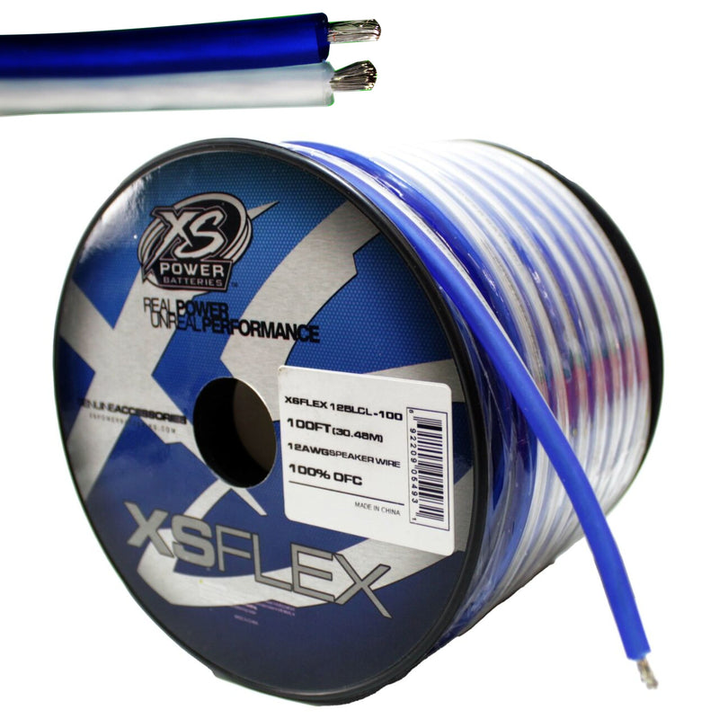 XS Power 12 AWG 100% OFC XS Flex Speaker Wire Blue/White Lot Cut By The Foot