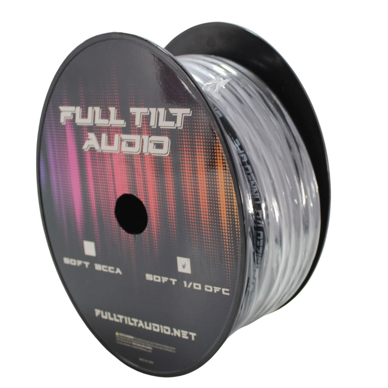 Full Tilt Audio 1/0 Gauge Tinned Oxygen Free Copper OFC Power/Ground Wire Black Lot
