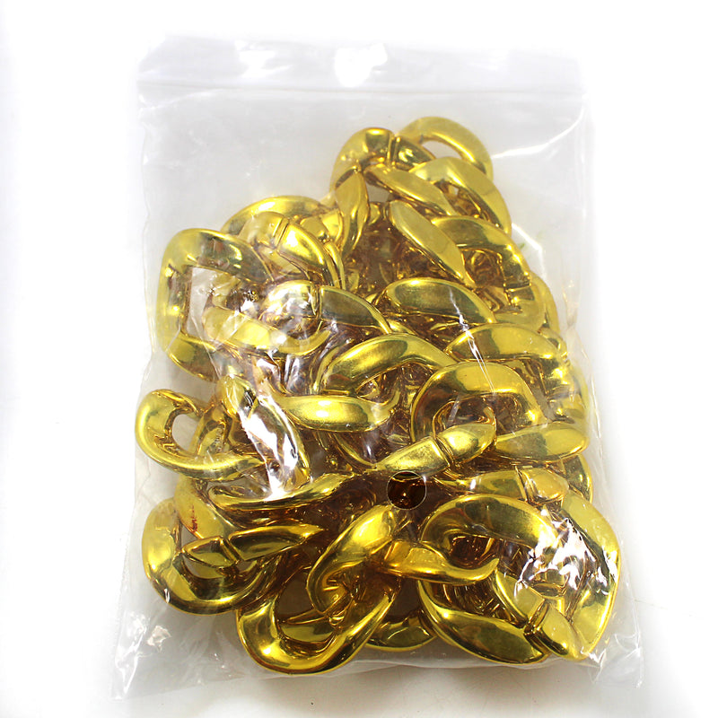 Official Big Jeff Audio 32" Cuban Link Plastic Fake Gold Chunky Chain Necklace