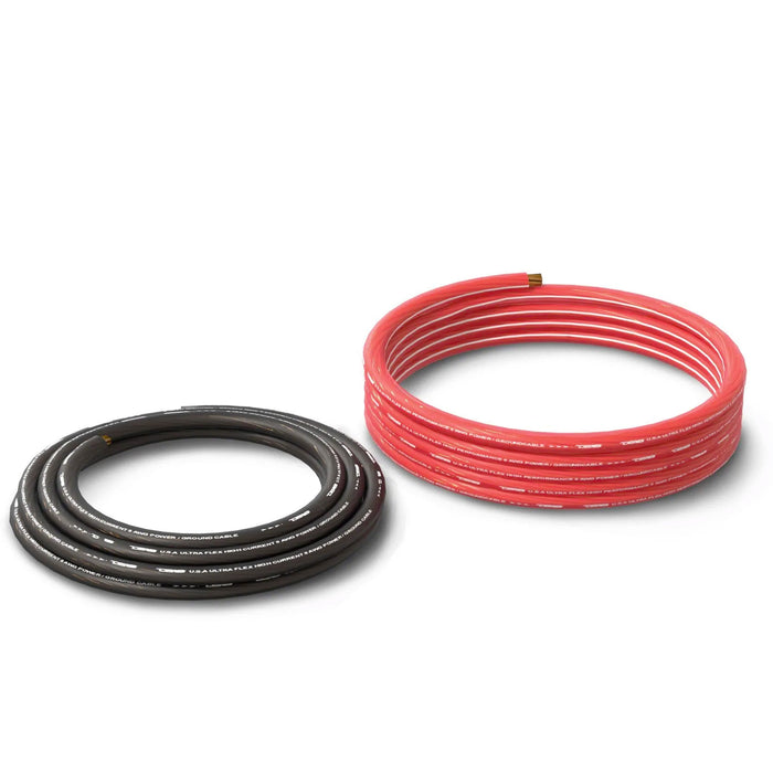 DS18 Ultra Flex 4GA Pre-cut CCA Power & Ground Cable/Wire 5FT Black & 20FT Red