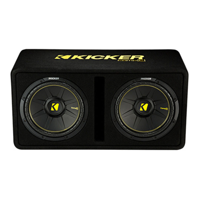 Kicker Dual 12" CompC Subwoofer Loaded Enclosure 1200W Peak 2 Ohm 44DCWC122