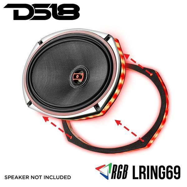 DS18 6x9" LED RGB Acrylic Glass Ring for Speakers + LED Bluetooth Controller