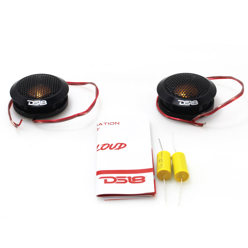 Pair of DS18 2.2" 60W 4 Ohm Titanium Neo Dome Tweeters w/ Bass Blockers DTX