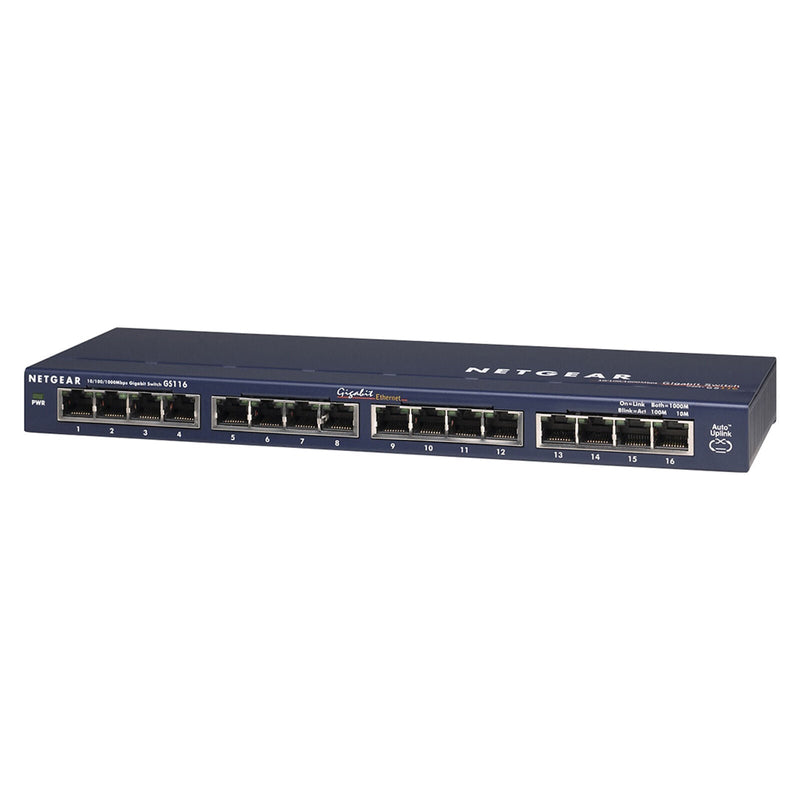 NETGEAR - 16-Port 10/100/1000 Mbps Gigabit Unmanaged Switch - Blue