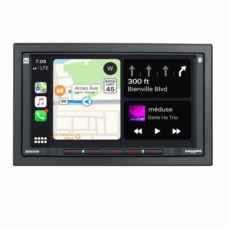 Dual 7" LED/LCD Touchscreen Radio Apple Carplay Bluetooth Double Din WIFI