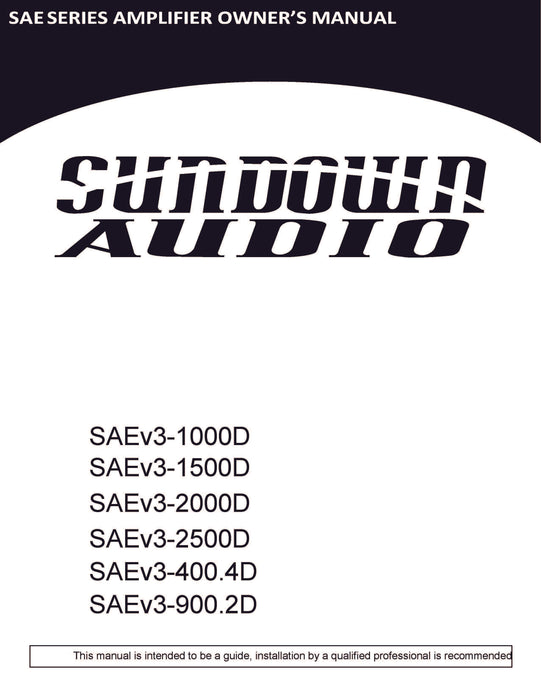 Sundown Audio Monoblock Amplifier 1000W RMS 1 Stable Ohm Class D w/ Bass Knob