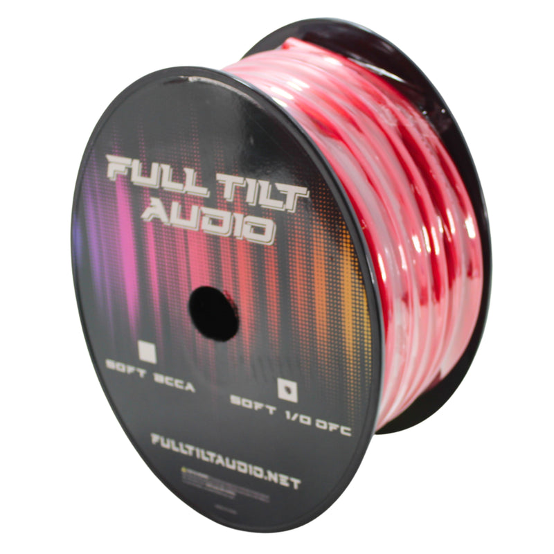 Full Tilt Audio 0 Gauge Tinned OFC Power/Ground Wire Red Lot Cut By The Foot
