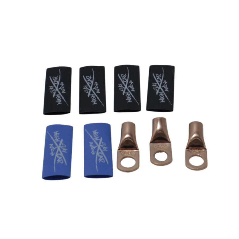 Sky High Car Audio 4 Gauge CCA BIG 3 Battery Upgrade Kit Blue Power Black Ground