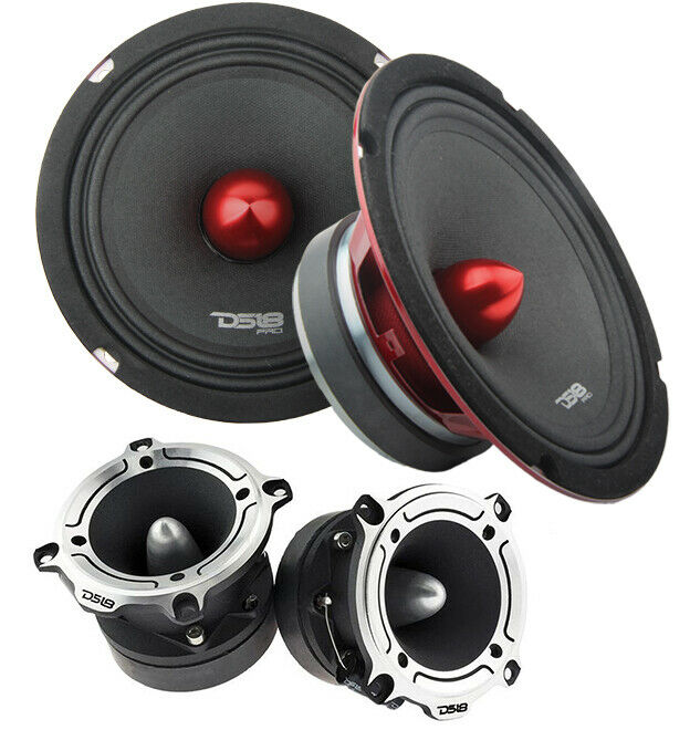 2x 6.5 Mid range X6.4BM Loud speakers TW220 Super Tweeter set DS18 Pro Audio - Big Jeff Online Inc