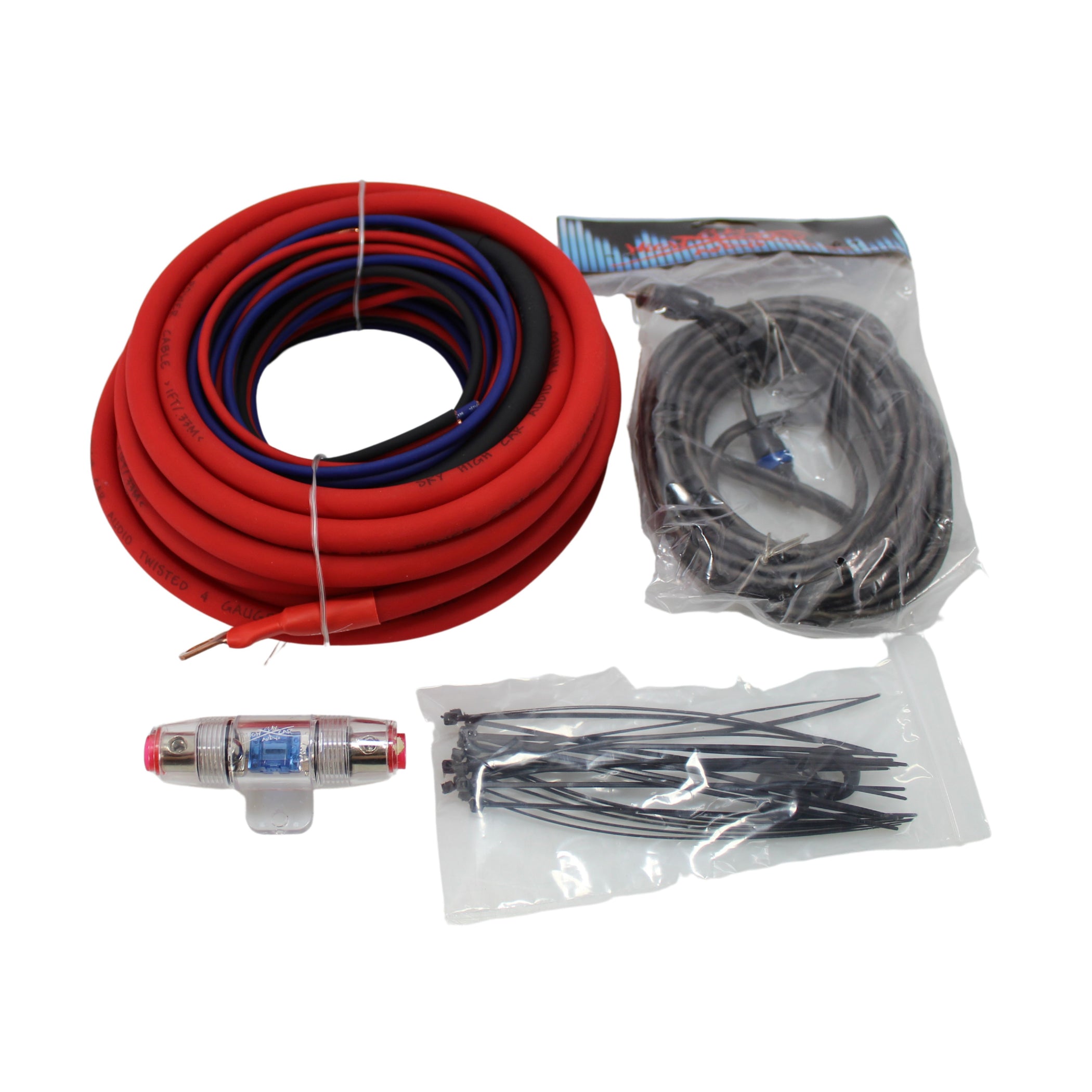 Sky High Car Audio 4 GA CCA Amplifier Wiring Kit Red Power Black Groun