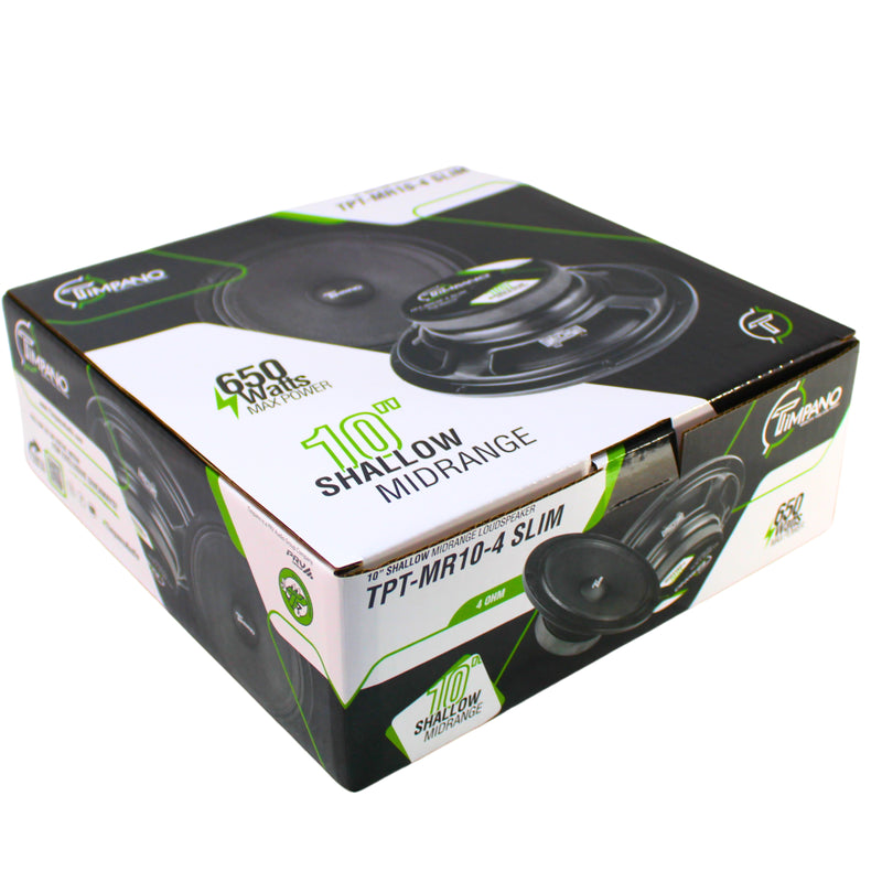 Timpano 10" Shallow Mid Range 650 Watts Max 4 Ohm Loud Speaker MR10-4-SLIM