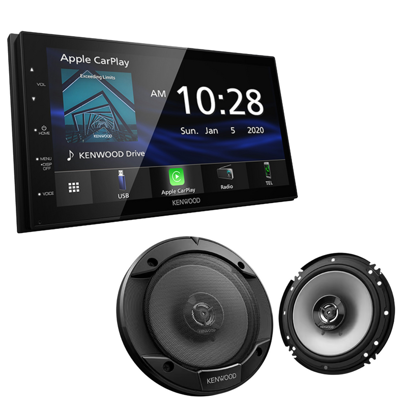 Kenwood Nav and Receiver KW-DMX47S and Kenwood 300W 6.5 Speakers KFC-1666S