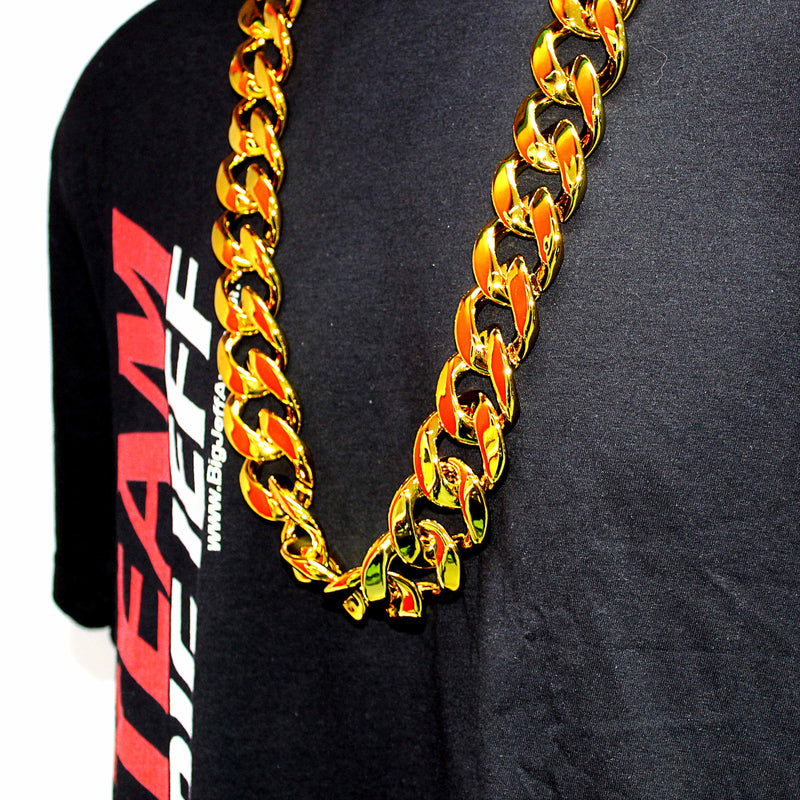 Official Big Jeff Audio 32" Cuban Link Plastic Fake Gold Chunky Chain Necklace