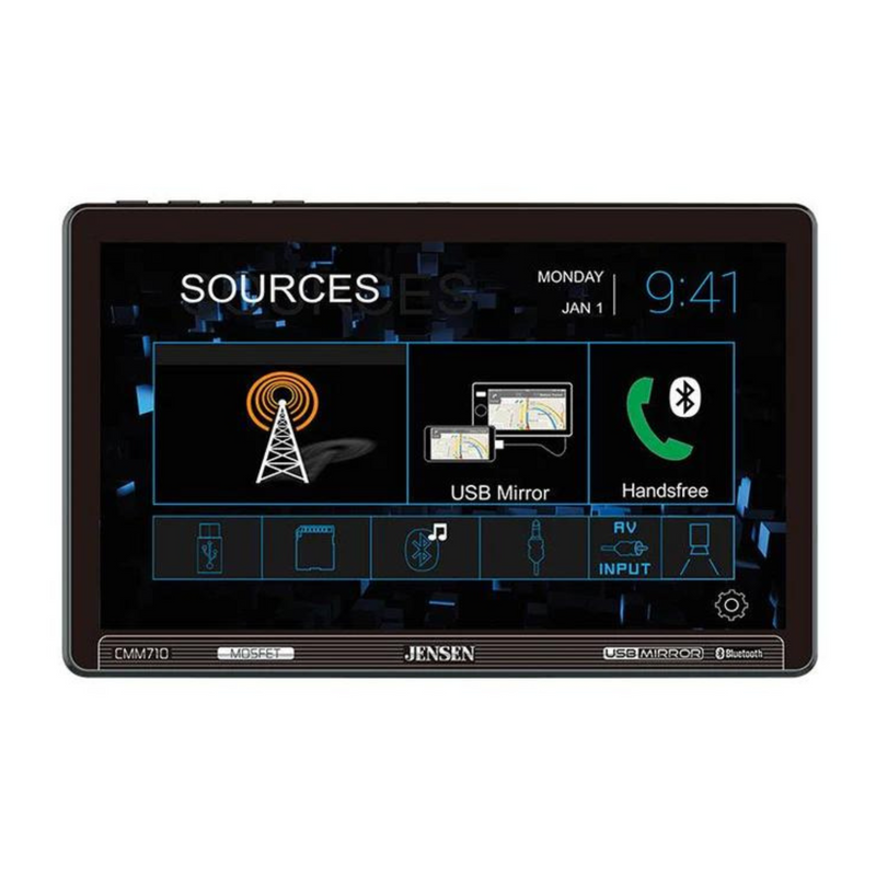 Jensen CMM710 10.1" Touchscreen Bluetooth Single Din Digital Multimedia Receiver