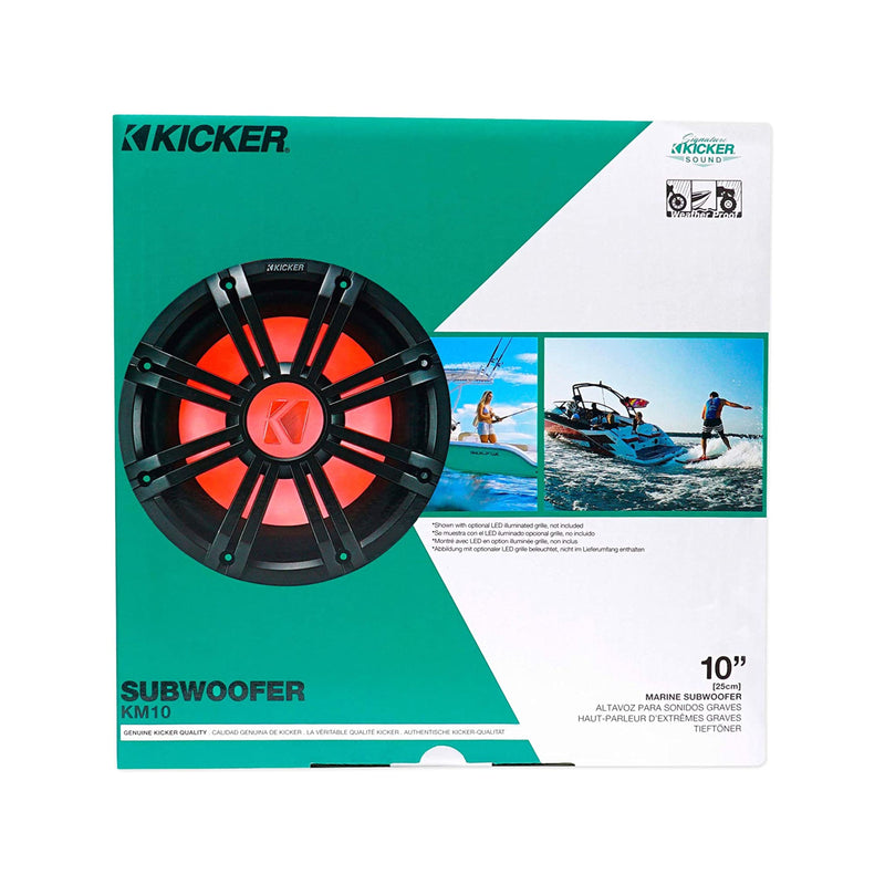 Kicker 10" Marine Powersport 4 Ohm 350 Watt Subwoofer 45KM104