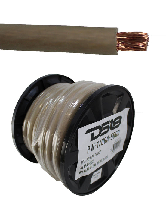 10 FT DS18 1/0 AWG Copper Clad Aluminum Glow In The Dark Power Ground Wire