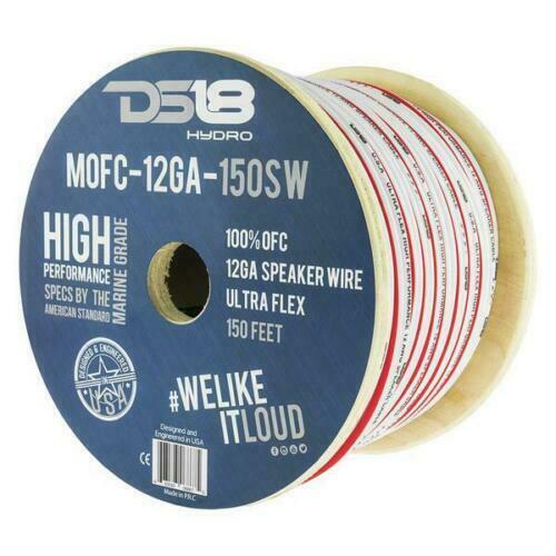 DS18 12 AWG 100% OFC Tinned Marine Speaker Wire White Lot Cut By The Foot