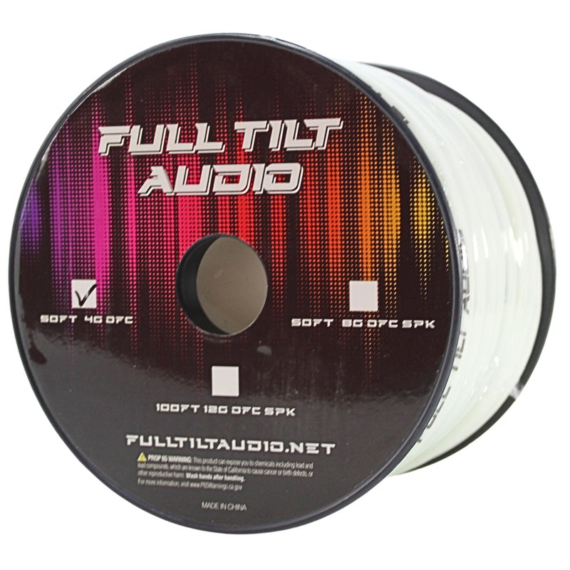 Full Tilt Audio 4GA Tinned OFC Power/Ground Wire White Lot Cut By The Foot