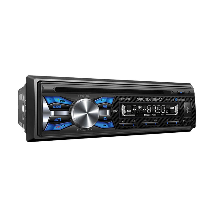 Soundstream 1-DIN CD Player 32GB USB Playback/Bluetooth AM/FM 300W Amp VCD-21B