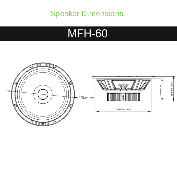 Deaf Bonce machete Pair of 6.5" 4 ohm 100 Watts Max Wide Range Speakers