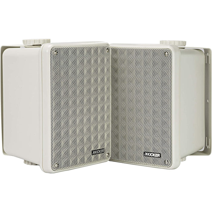 Kicker 2-Way 8 Ohm Full Range Weatherproof Indoor/Outdoor Speaker Pair 46KB6