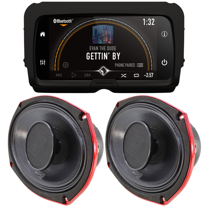 Rockford PMX HD14 Harley Davidson Radio & DS18 Motorcycle 6x9" Speaker Combo