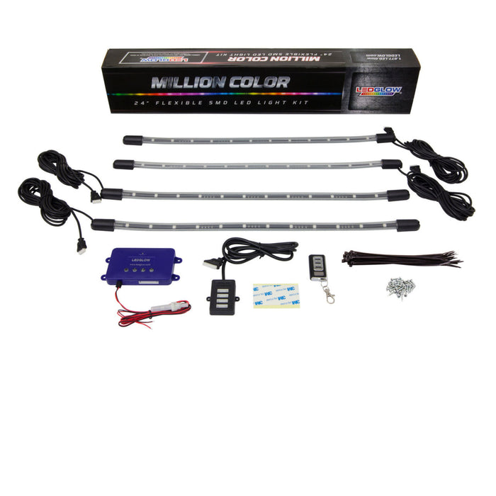 LEDGlow Million Color 24" Flexible SMD LED Light Kit For Car & Truck Wheel Wells