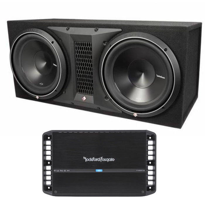 Rockford Fosgate P3 12" Subwoofers Ported Enclosure With P1000X1bd Amplifier