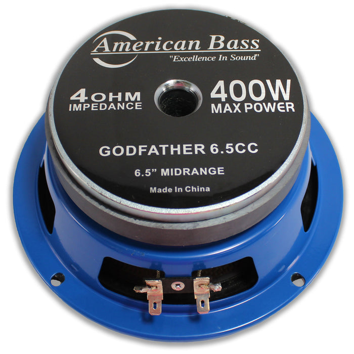 Pair of American Bass 6.5" Midrange Speakers 400 Watt 4 Ohm GODFATHER 6.5CC