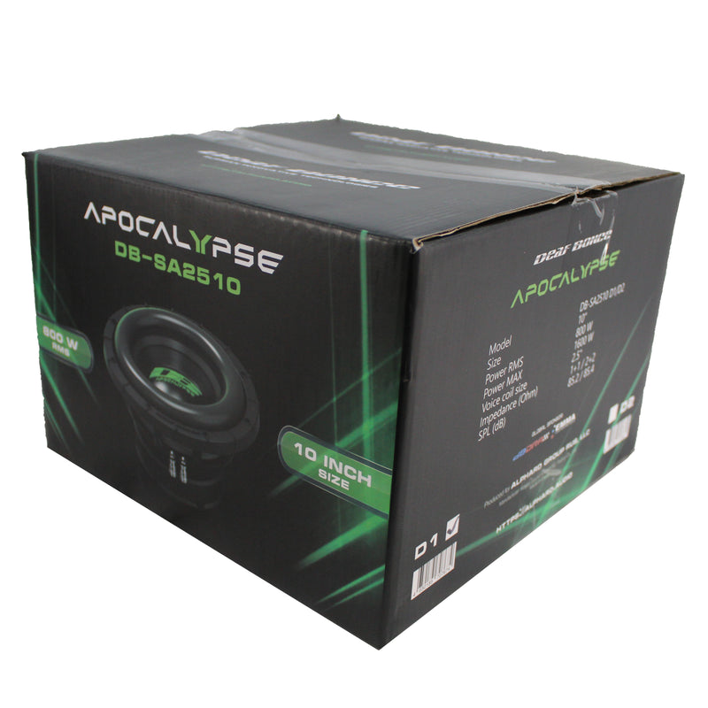 Deaf Bonce Car Audio 10" Apocalypse Bass Subwoofer Dual 1 Ohm 1600W SA2510-D1