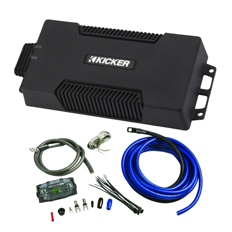 Kicker Waterproof Powersport Full-Range Amplifier Class D 400W RMS + Install Kit