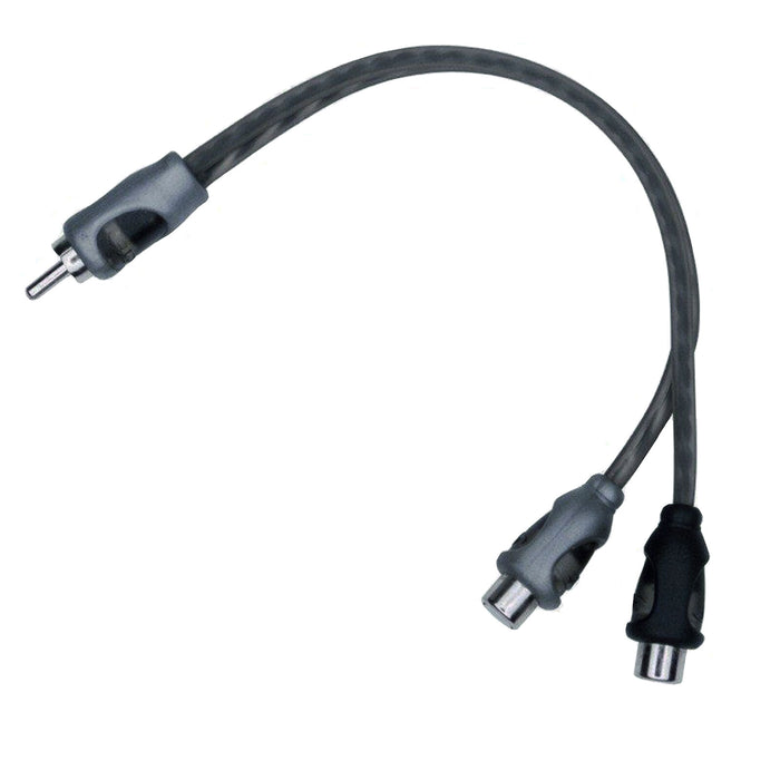 Pair of Rockford Fosgate RFIY-1M 2 Female to 1 Male Y-Adapter Signal RCA Cable