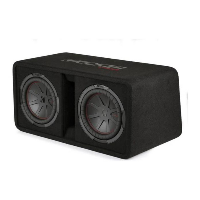Kicker Ported Enclosure with pair of 10" CompR Subwoofers 1600W Peak 2 Ohm 48DCWR102