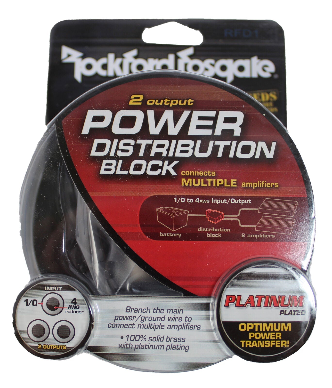 Rockford Fosgate 1/0 AWG 2 Output Power Distribution Block