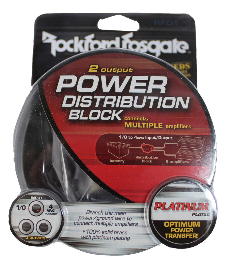Rockford Fosgate 1/0 AWG 2 Output Power Distribution Block Platinum Plated RFD1
