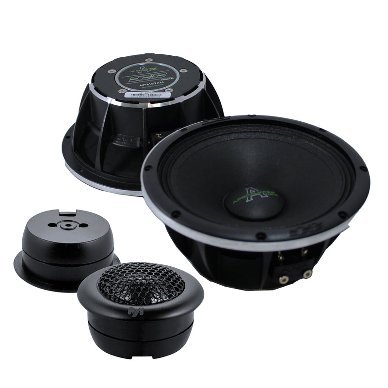 Pair of Deaf Bonce 6.75 Midrange Speakers 600W 4 Ohm w/ 1" Black Tweeters 100W